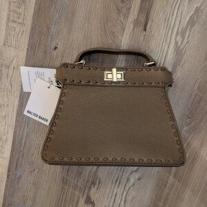 Walter Baker Reed Mini Satchel Cedar Leather Top Handle Bag Peekaboo dupe NWT